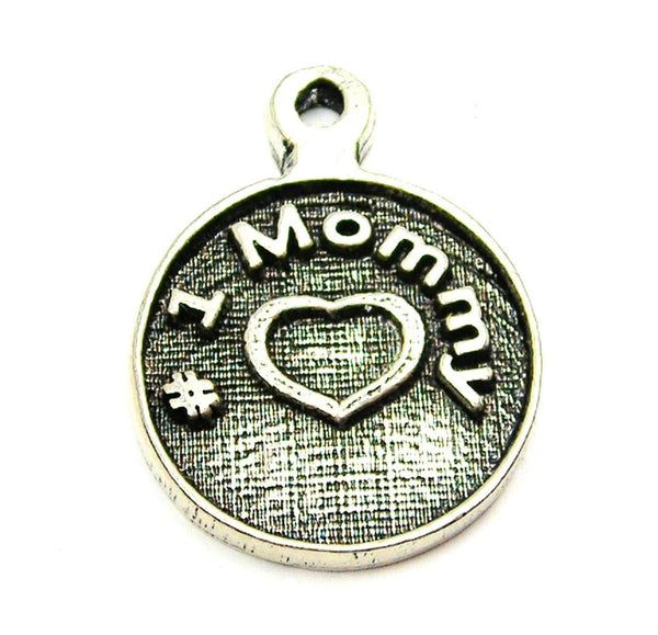 #1 Mommy Circle Genuine American Pewter Charm - Charms - Chubby Chico Charms