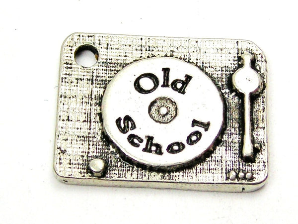 Old School Record Player Genuine American Pewter Charm