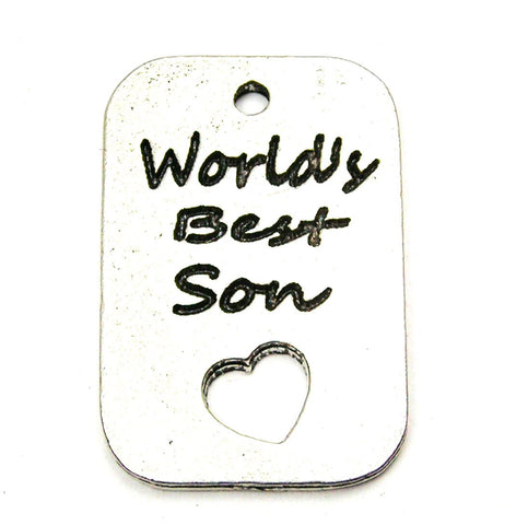 Worlds Best Son Dog Tag Genuine American Pewter Charm