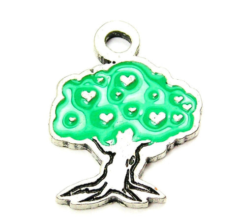 Hand Painted Tree Of Love Genuine American Pewter Charm