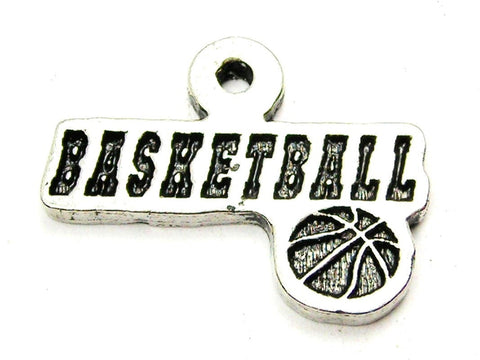 Basketball Tab With Basketball Genuine American Pewter Charm