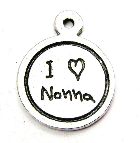 I Love Nonna Child Handwriting Genuine American Pewter Charm