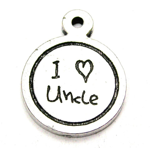 I Love Uncle Child Handwriting Genuine American Pewter Charm