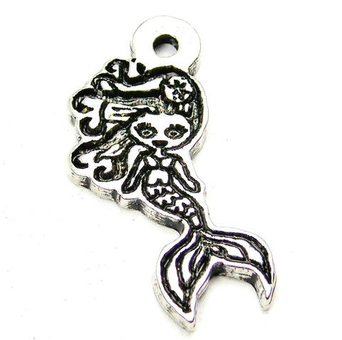 Cute Mermaid Genuine American Pewter Charm