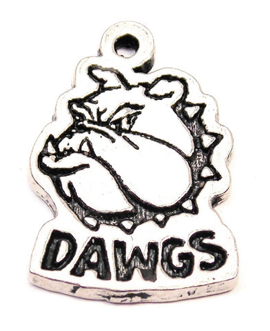 Bull Dawgs With Face Genuine American Pewter Charm