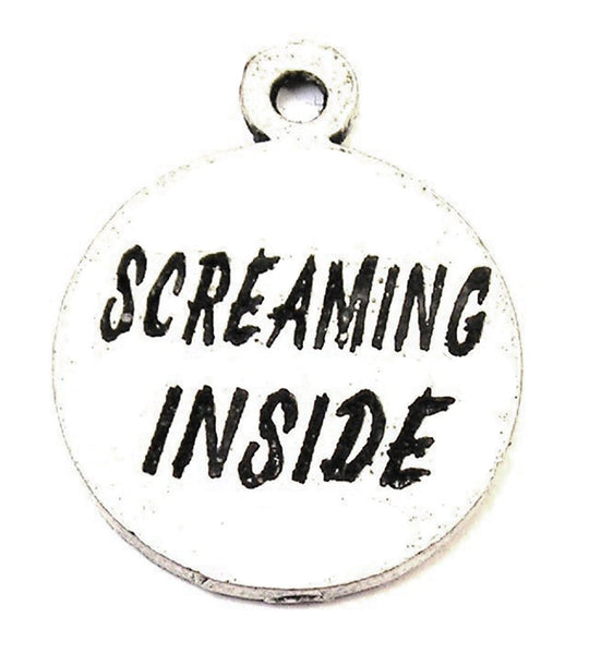 Screaming Inside Genuine American Pewter Charm