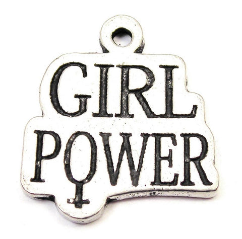 Girl Power Genuine American Pewter Charm