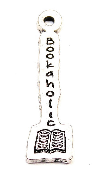 Bookaholic Long Tab With Book Genuine American Pewter Charm