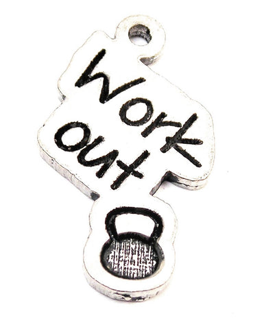 Work Out With Kettlebell Genuine American Pewter Charm
