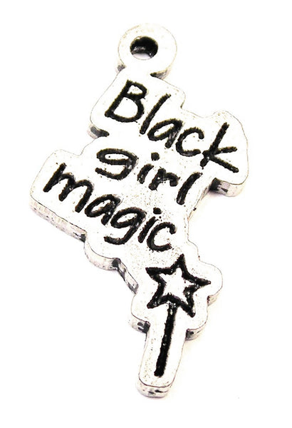 Black Girl Magic With Wand Genuine American Pewter Charm