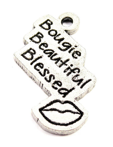 Bougie Beautiful Blessed With Lips Genuine American Pewter Charm