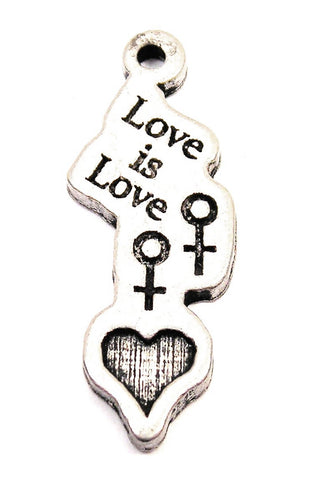 Love Is Love Female Symbols Genuine American Pewter Charm