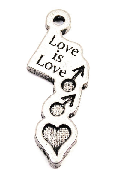 Love Is Love Male Symbols Genuine American Pewter Charm