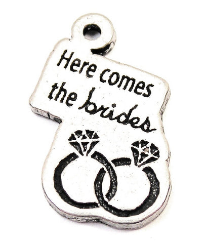 Here Comes The Brides Double Diamonds Genuine American Pewter Charm