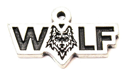 Wolf With Face As O Genuine American Pewter Charm