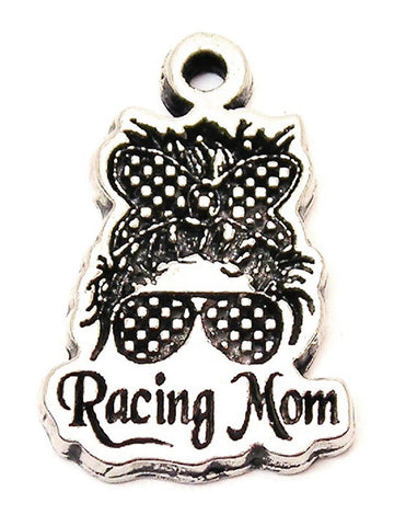 Racing Mom Genuine American Pewter Charm