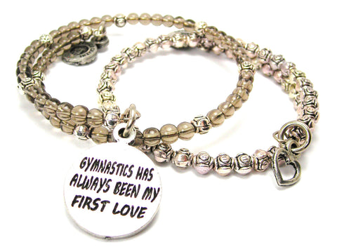Gymnastics Has Always Been My First Love Delicate Glass And Roses Wrap Bracelet Set