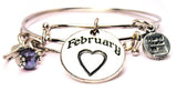 month bracelet, zodiac bracelet, birthstone bracelet, birthday bracelet, February bracelet