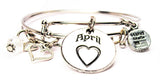 month bracelet, zodiac bracelet, birthstone bracelet, birthday bracelet, April bracelet