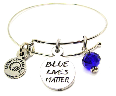 Blue Lives Matter Bangle Bracelet