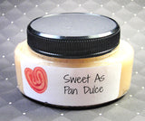Sweet as pan dulce body sugar scrub with a sweet bread soap embed part of our Latina line