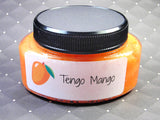 Tengo Mango body sugar scrub with a  soap leaf embed part of our Latina line