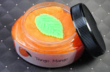 Tengo Mango body sugar scrub with a  soap leaf embed part of our Latina line
