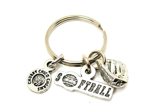 Softball Tab With Softball Key Chain