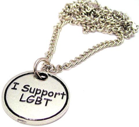 I Support LGBT Single Charm Necklace