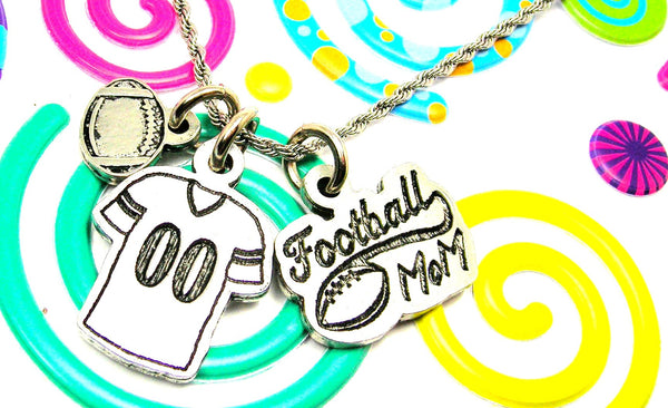 Football Mom Necklace With Custom Jersey Number