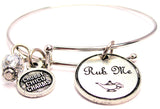 Rub Me Genie Lamp Bangle Charm Bracelet