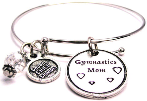 Gymnastics Mom Circle Bangle Bracelet