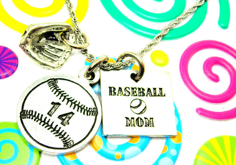 Baseball Mom Necklace With Custom Jersey Number