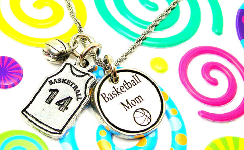 Basketball Mom Necklace With Custom Jersey Number
