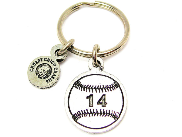 Baseball Softball Choose Your Number - 1" Key Chain