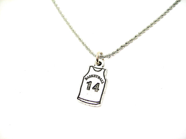 Basketball Jersey Choose Your Number - 20" Stainless Steel Rope Necklace