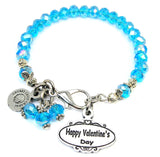 Happy Valentine's Day oval Splash Of Color Crystal Bracelet