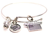 Proud To Be Portuguese American Bangle Bracelet