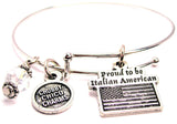 Proud To Be Italian American Bangle Bracelet