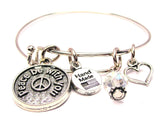 Peace Be With You Circle Bangle Bracelet