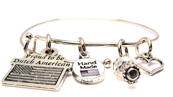 Proud To Be Dutch American Bangle Bracelet