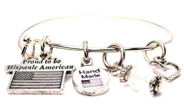 Proud To Be Hispanic American Bangle Bracelet