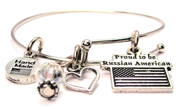 Proud To Be Russian Wire Bangle Bracelet