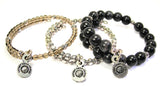 Roller Derby , Derby Girl 3 piece matching stacking set cats eye beads