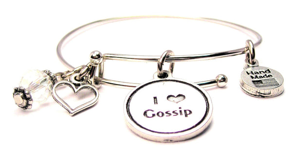 I Love Gossip Expandable Bangle Bracelet