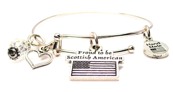 Proud To Be Scottish American Bangle Bracelet