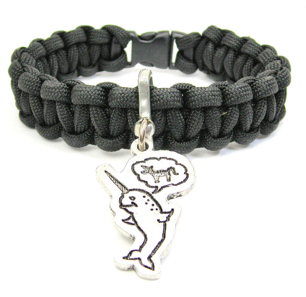 Believe In Yourself, Narwhal Believes It's A Unicorn 550 Military Spec Paracord Bracelet
