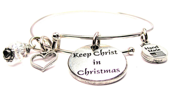 Keep Christ In Christmas Expandable Bangle Bracelet