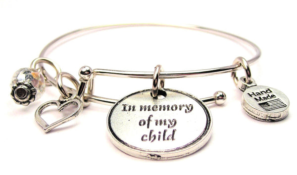 In Memory Of My Child Circle Expandable Bangle Bracelet