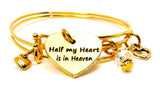 Half My Heart Is In Heaven Expandable Bangle Bracelet Set